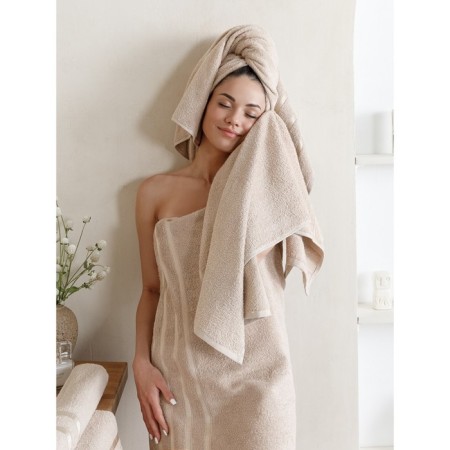A set of terry towels MoonLight, size 30x50 cm, 50x90 cm, 70x140 cm, beige-4