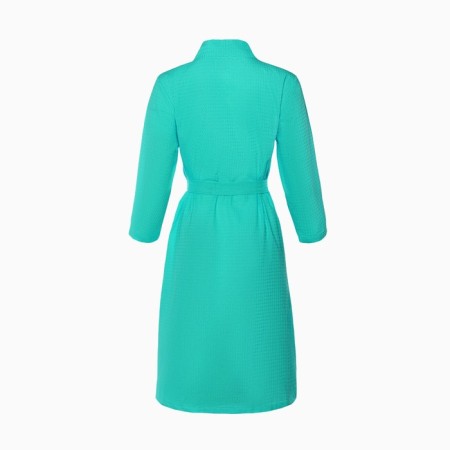Women's waffle robe and I am 3/4 sleeve, size 46-48, turquoise, 100% cotton, 200g/m2-7