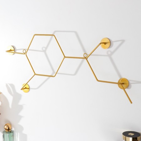 Decorative metal hooks "Molecules" gold 23x57.5 cm-3
