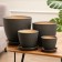 Set of flower pots 4 pcs. Gray silk 0.4 / 1 / 2.5 / 5 l