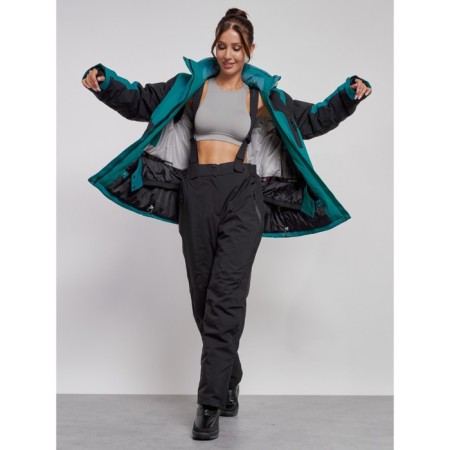 Ski jacket female, size 60, dark green color-10