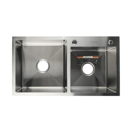 Kitchen sink Gerhans K37843-S, Slear, double, 780x430x220 mm, with siphon, S = 3.0 and 0.8 mm, glossy