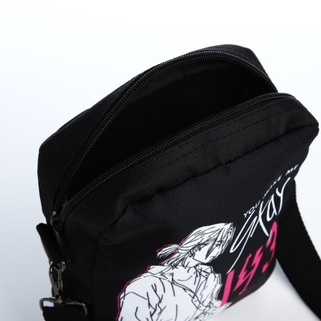 Youth bag with zipper, black color-7