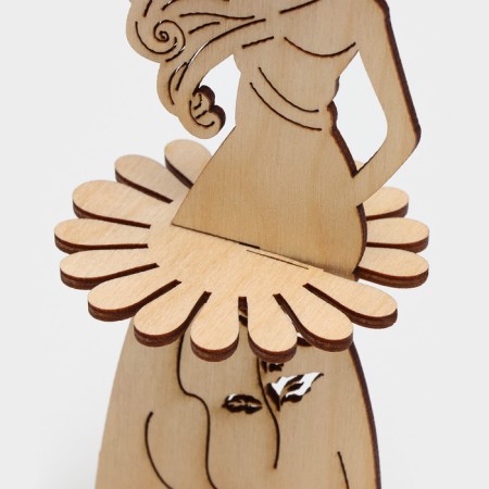 Wooden napkin "Indian beauty", with a stand under toothpicks, 25 × 13 × 13 cm-3