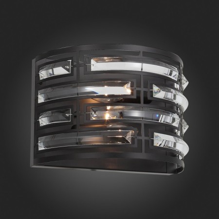 Sconces st. SL665.401.02. Chiarezza. 2x40 watts, E14, 27.5x19.2 cm, black color-7