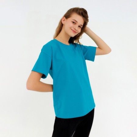 Women's T -shirt Minaku: Basic Line, Aquamarine color, size 44-4