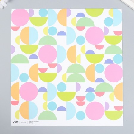 Scrapbooking paper "Bright circles" density 180 g 30.5x32 cm-1