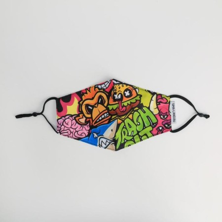 Fabric mask with adjusting ties, protective trash-2