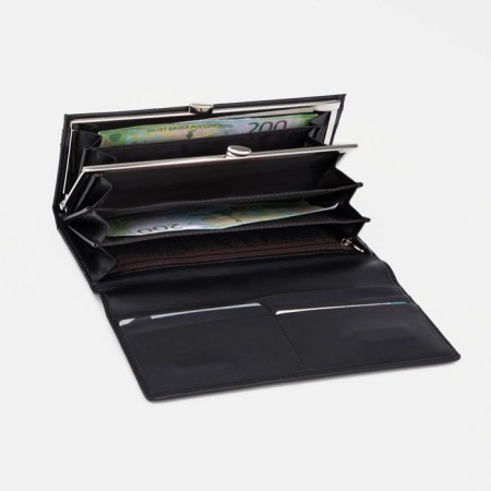 Women's wallet on magnets, black color-3