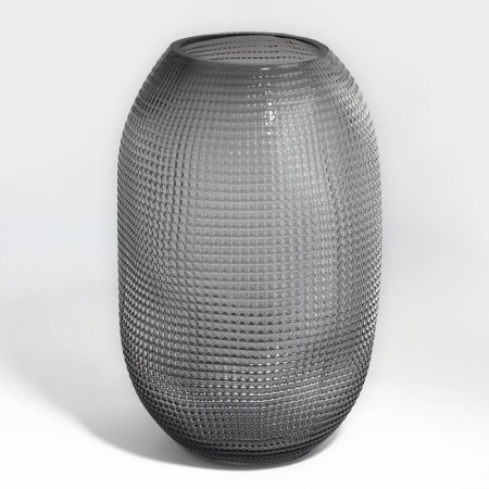 Crocus flower vase made of transparent black glass 25 x 16 x 16 cm-1