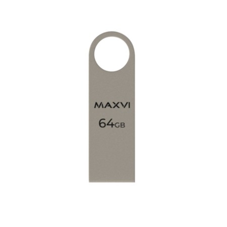 Flash drive maxvi mk, 64 GB, USB2.0, th he is up to 25 MB/s, PLO up to 15 Mb/s, silver-1