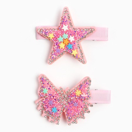 Hair clip, butterfly, star, 2 pcs, 5.5 cm, cats aristocrats-3