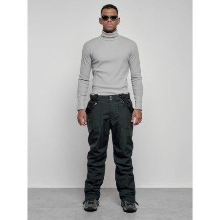 Semi-combinezone ski insulated male winter, size 48, dark green color