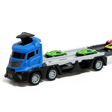 Parking 2 in 1 Truck, 6 cars, transforms into a vehicle, sound, color blue-5