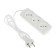 Extension cord Luazon Lighting Eco, 3 sockets, 1.5 m, 6 A, 1300 W, SHVVP 2x0.5 mm2, without salary, white