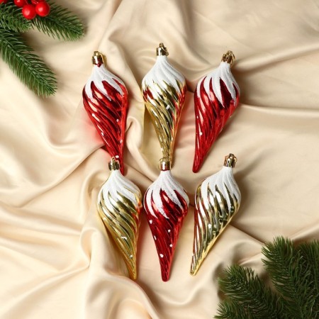 Christmas tree decoration "icicle in the snow" (set 6 pcs) 11 cm, mix