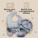 Set for feeding: bib, plate 2pcs, glass, devices, m & b, gray