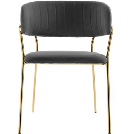 CHAMELIA chair Kamelia metal/velor, gold/gray 57x55x80 cm-7