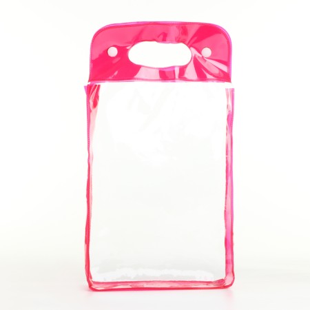 Cosmetic bag on the buttons, the color is transparent/pink-2