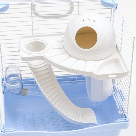 The cage for rodents is equipped, 27 x 19 x 28 cm, blue-4