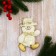 Soft suspension "Snowman in a suit with a geometric pattern" 7x13 cm, gold