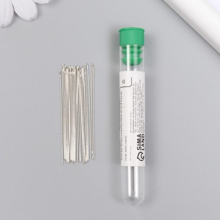Needles for beads metal in a plastic box set 25 pcs Ø 0.52 mm