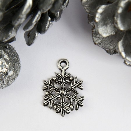 Decor for creativity Metal "Snowflake" silver 1.8x1.2 cm