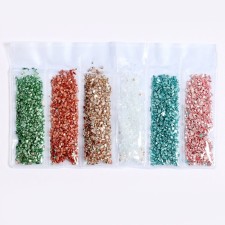 Glass chips for epoxy resin, set of 6 colors, weight 1 color - 5 g