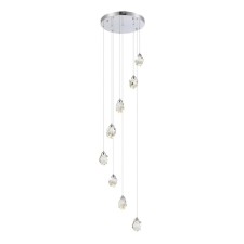 Suspension lamp ST LUCE. SL6114.103.08. CASCATO. 8x3 watts, LED, 3000K, 2640 LM, 50x50x100 cm, chromium color