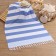 Towel Peshtemal Lovelife "strips", col. blue, 100x180 cm, 100% cotton, 180 g/m2