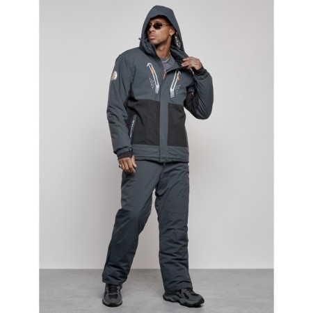 Male winter ski costume, size 48, dark gray color-5