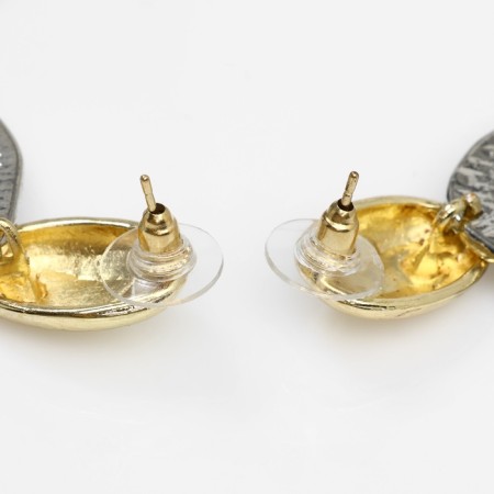 Earrings metal "shell" skirt, color gold-1