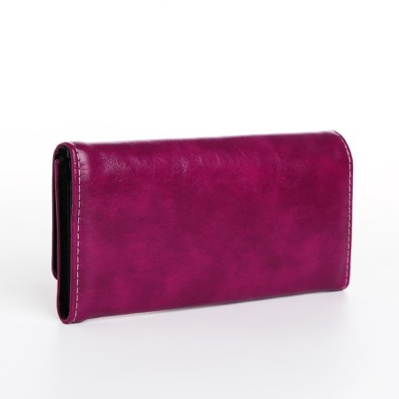 Women's wallet on the button, purple color-1