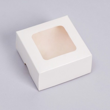 The box is folding, the lid is, with the window, white, 8 x 8 x 4 cm-1