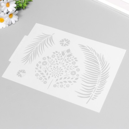Plastic stencil "Leaves" 21x29.7 cm-5