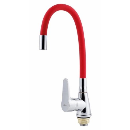 FAUZT FZS-822-R101 kitchen mixer, single-leaf, excess length 200 mm, chrome/red