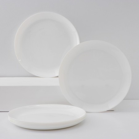 A set of dining plates Luminarc diwali, d = 27 cm, glass ceramic, 6 pcs, white color