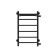 Water towel "Sanprise" Aurora P6, 400x700 mm, with a shelf, left, black matte