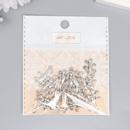 Decor for creativity Metal "Lizard" silver 2.3x1.2 cm-3