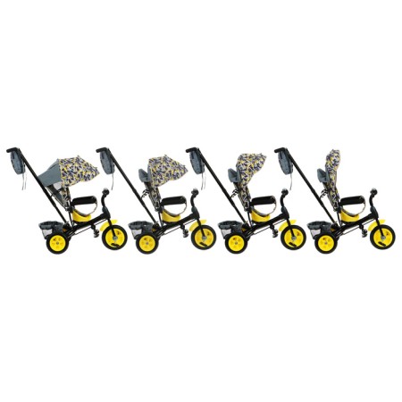 Three -haired bike Vivat 1, Black/yellow abstraction print-2
