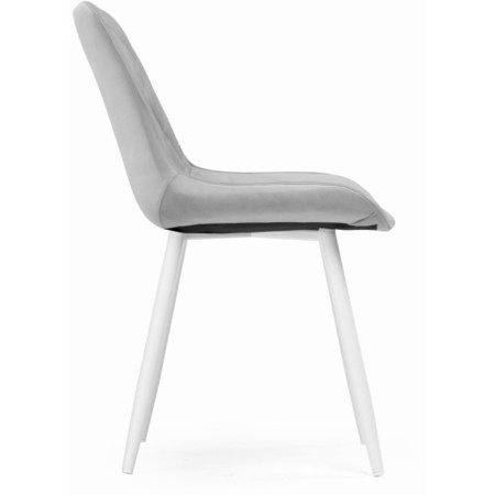 Stool on a metal frame Baoine used metal/velor, white/gray 50x55x83 cm-2