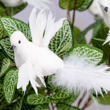 Decor at the clothespin "Bird", white, 18 x 6.5 x 12 cm-2