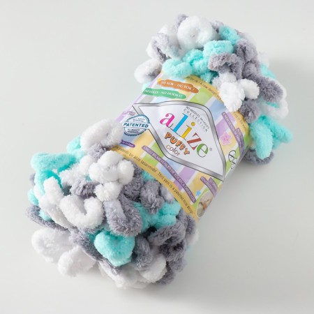 Yarn "Puffy Color" 100 % micropoliester 9m/100g (6408)-1