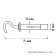 Steelrex anchor bolt, with a hook, galvanized, 20x75 mm, 10 pcs