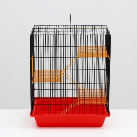 Grisley 4 rodents cell with metal shelves and laders, 41x 30 x 52 cm mix-1