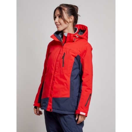 Ski jacket female winter, size 56, red color-2