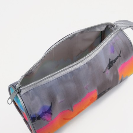 Lightning cosmetic bag, gray/turquoise color-2