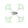 A quadrocopter radio -controlled Skydrone works on the battery, the color is green