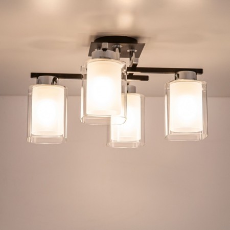 Ceiling Citilux Cutilux CL111141, 42.5x42.5x24.5 cm, 4x75W, E27, Black Color Black-5