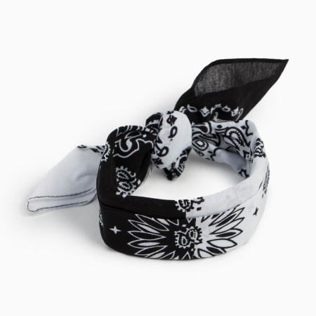 Women's scarf, white/black color, size 53x53-2